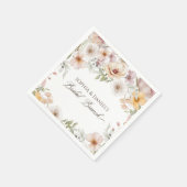 Serviette En Papier Chic Mariage Fleurs Aquarelle Shower (Coin)