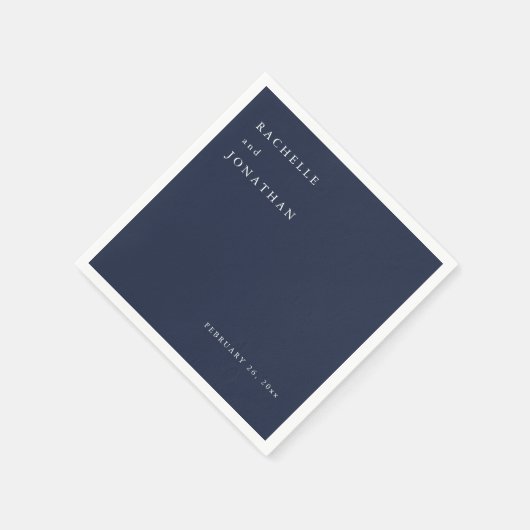 Serviette En Papier Chic Marine Bleu Blanc Mariage simple serviettes (Coin)