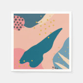 Serviette En Papier Chic Memphis Style Abstrait rose or et papier Turq (Devant)