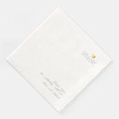 Serviette En Papier Chic Merci Mariage Amour Coeur Blanc (Coin)