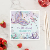Serviette En Papier Chic Mermaid Queue sous la mer fête d'anniversaire (En situation)