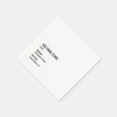 Serviette En Papier Chic Minimal Museum Label Bachelorette Clean (Coin)