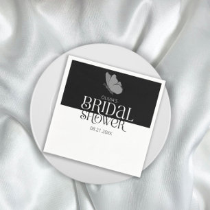 Serviette En Papier Chic minimaliste typographie Beurre douche nuptial