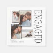 Serviette En Papier Chic Modern Elegant Photo Engagement Party (Devant)