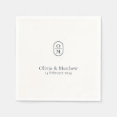 Serviette En Papier Chic Modern Wedding Monogram Wedding (Devant)