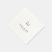 Serviette En Papier Chic Modern Wedding Monogram Wedding (Coin)