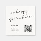 Serviette En Papier Chic Modern WiFi Mot de passe Mariage Sign (Devant)