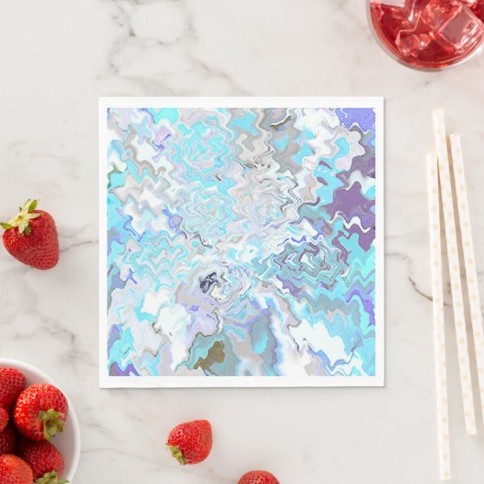 Serviette En Papier Chic moderne Aqua Blue Luncheon Papier serviettes (En situation)