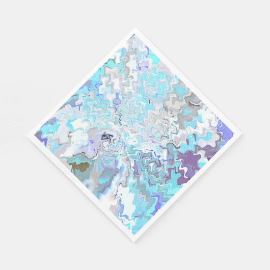 Serviette En Papier Chic moderne Aqua Blue Luncheon Papier serviettes (Coin)