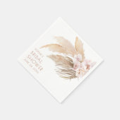 Serviette En Papier Chic Moderne Bohème Herbe de Pampas Baby Shower  (Coin)