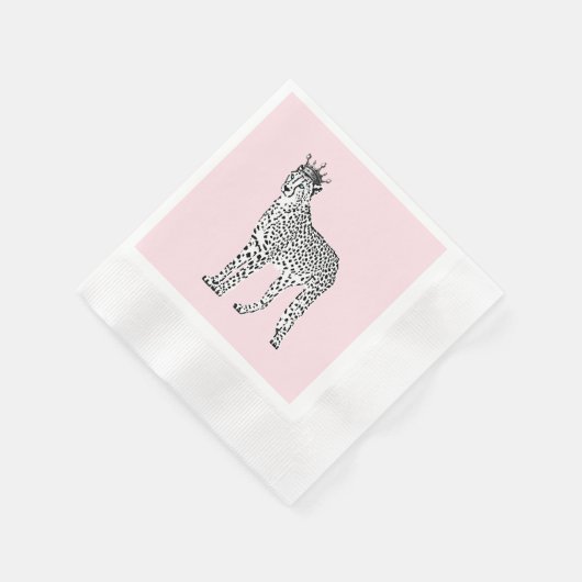 Serviette En Papier Chic moderne Leopard Queen Monogram serviettes (Coin)