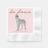 Serviette En Papier Chic moderne Leopard Queen Monogram serviettes (Devant)