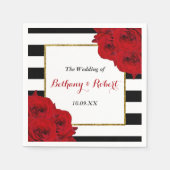 Serviette En Papier Chic Moderne Luxe Mariage Collection - Roses rouge (Devant)