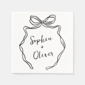 Serviette En Papier Chic moderne Mariage à main tiré (Devant)