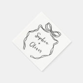 Serviette En Papier Chic moderne Mariage à main tiré (Coin)