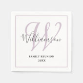 Serviette En Papier Chic Monogramme Famille Reunion Party (Devant)