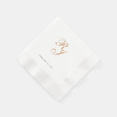 Serviette En Papier Chic Monogramme Mariage de script or Napkins (Coin)