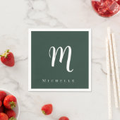 Serviette En Papier Chic monogramme professionnel uni ajouter votre no (En situation)