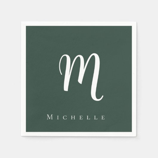 Serviette En Papier Chic monogramme professionnel uni ajouter votre no (Devant)