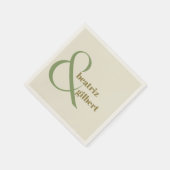 Serviette En Papier Chic Moss et Olive Green Monogramme Mariage modern (Coin)