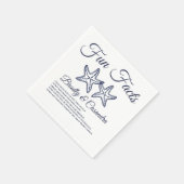 Serviette En Papier Chic Nautique Mariage Marine Blue Starfish Fun Fai (Coin)