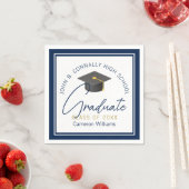 Serviette En Papier Chic Navy Blue Modern Graduation Party (En situation)