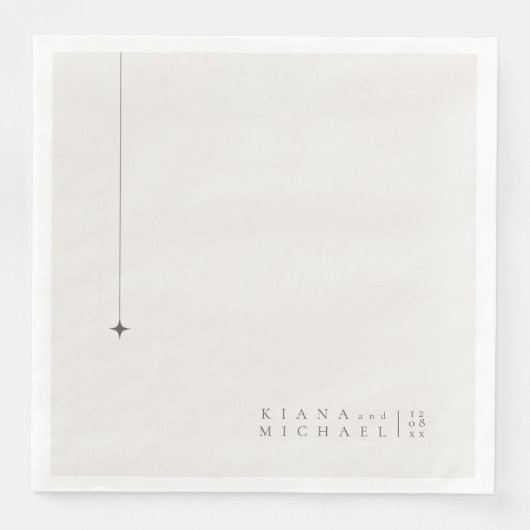 Serviette En Papier Chic Neutrals Mariage Poudre blanche ID1020 (Devant)