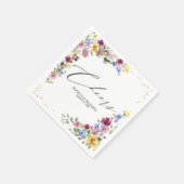 Serviette En Papier Chic Neutre Couleurs Boho Floral Mariage Napkins (Coin)