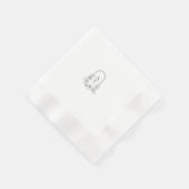 Serviette En Papier Chic Noir & Blanc Crest Monogram Mariage Napkin (Coin)
