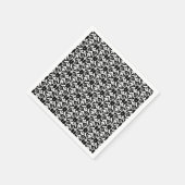 Serviette En Papier Chic noir blanc Damask (Coin)