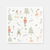 Serviette En Papier Chic Nutcracker Ballet Joyeuse fête de Noël (Devant)