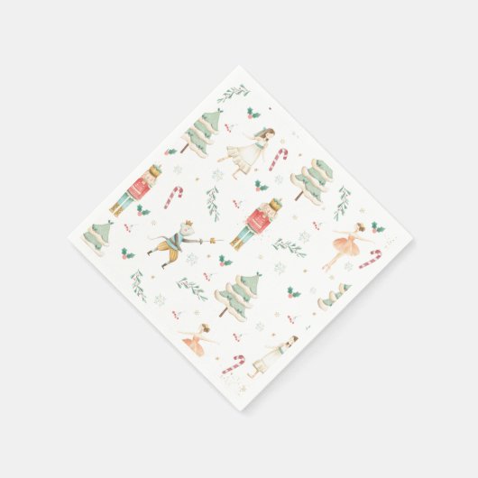 Serviette En Papier Chic Nutcracker Ballet Joyeuse fête de Noël (Coin)