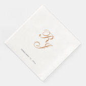 Serviette En Papier Chic or Monogramme Mariage dîner (Coin)