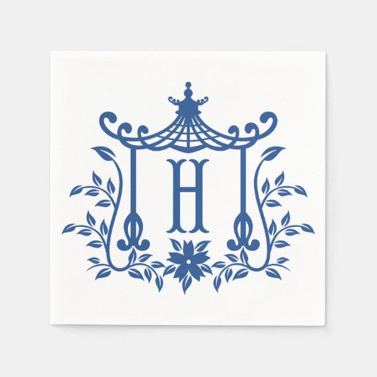 Serviette En Papier Chic Pagode Monogram H Napkins (Devant)