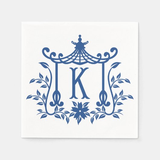 Serviette En Papier Chic Pagode Monogram K Napkins (Devant)