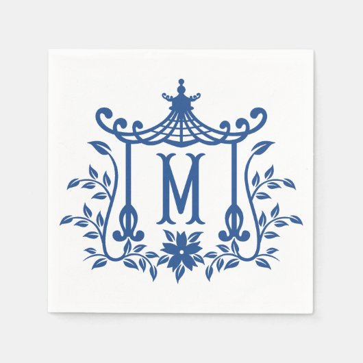 Serviette En Papier Chic Pagode Monogram M Napkins (Devant)