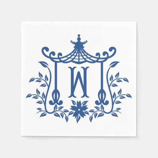 Serviette En Papier Chic Pagode Monogram W Napkins (Devant)