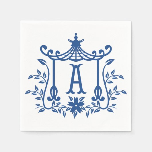 Serviette En Papier Chic Pagode Monogramme A (Devant)