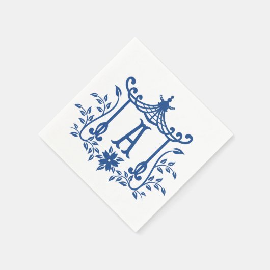Serviette En Papier Chic Pagode Monogramme A (Coin)