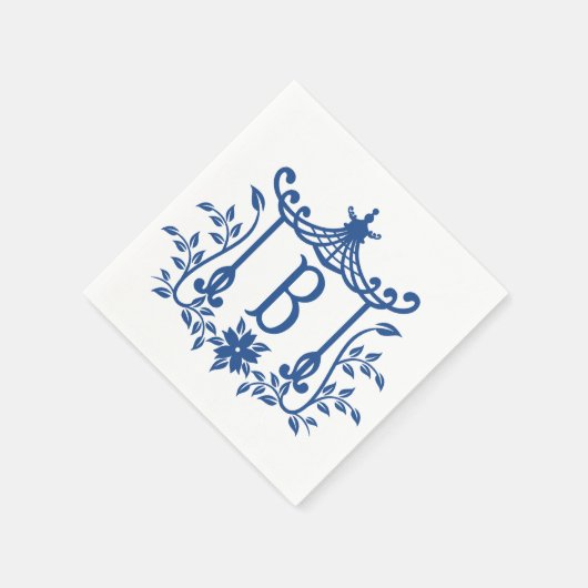 Serviette En Papier Chic Pagode Monogramme B serviettes (Coin)