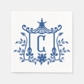 Serviette En Papier Chic Pagode Monogramme C serviettes (Devant)