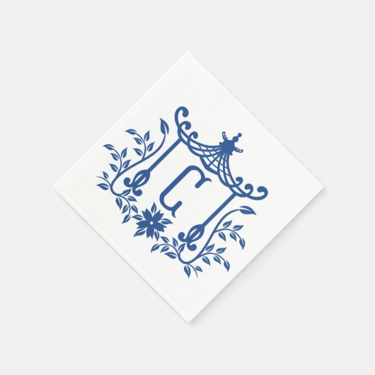 Serviette En Papier Chic Pagode Monogramme C serviettes (Coin)