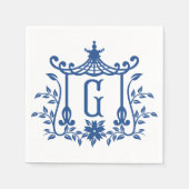 Serviette En Papier Chic Pagode Monogramme G serviettes (Devant)