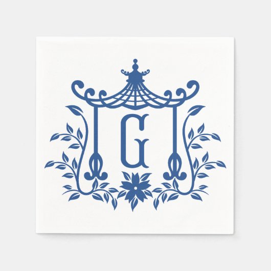 Serviette En Papier Chic Pagode Monogramme G serviettes (Devant)