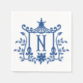 Serviette En Papier Chic Pagode Monogramme N serviettes (Devant)