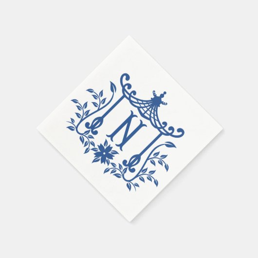 Serviette En Papier Chic Pagode Monogramme N serviettes (Coin)