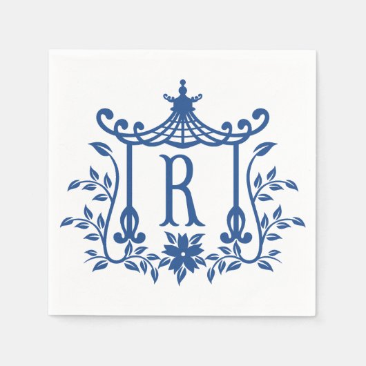 Serviette En Papier Chic Pagode Monogramme R Napkins (Devant)