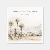 Serviette En Papier Chic Palm Springs California Mariage paysager (Devant)