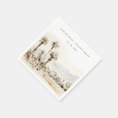 Serviette En Papier Chic Palm Springs California Mariage paysager (Coin)