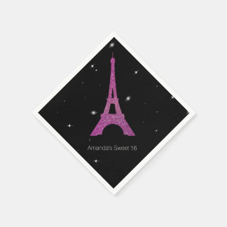 Serviette En Papier Chic Paris Thème Sweet 16 serviettes d'anniversair